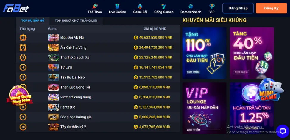 Biểu đồ giải thích tỷ lệ RTP của game slot Vin55